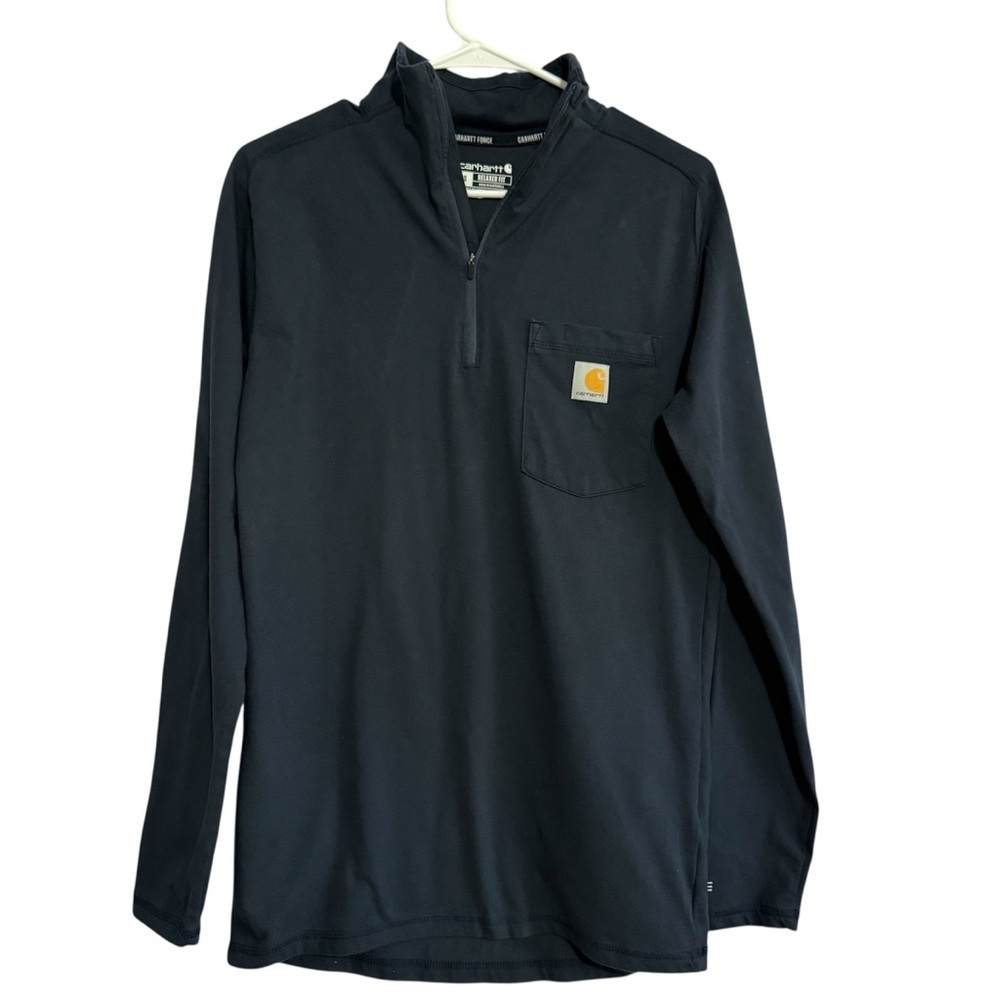 Carhartt Relaxed Fit Force Quarter Zip Long Sleeve Lightweight Shirt Size Small